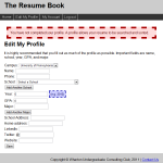 student profile Student pick a campus, then enter in relevant information.